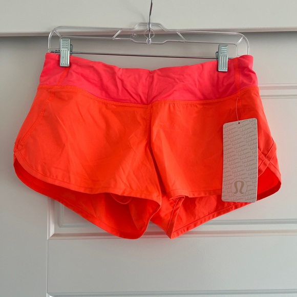lululemon athletica Pants - Lululemon Run: Speed Short Neon Coral Light Flash Size 6 NWT